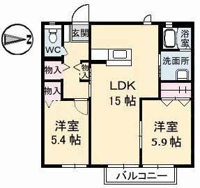 ヴィバーチェ椋野 I棟の間取り写真