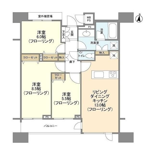 東京メトロ南北線 白金高輪駅 徒歩3分 14階建 築22年の間取り写真