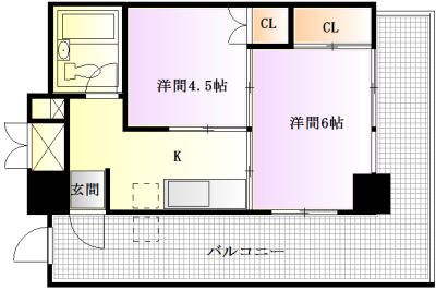 仙台ニュースカイマンションの間取り写真