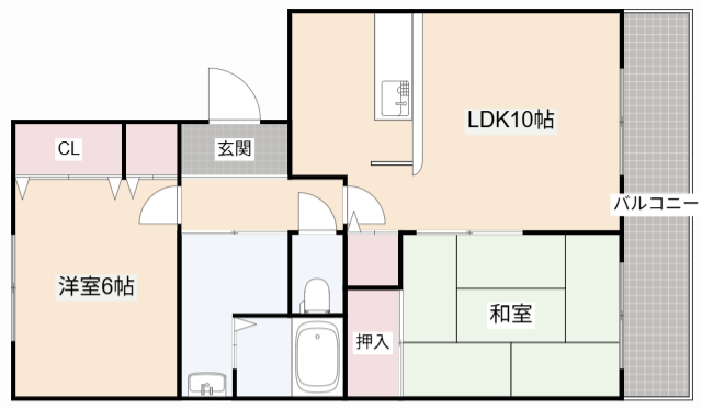 阪急京都線 富田駅 徒歩15分 2階建 築34年の間取り写真