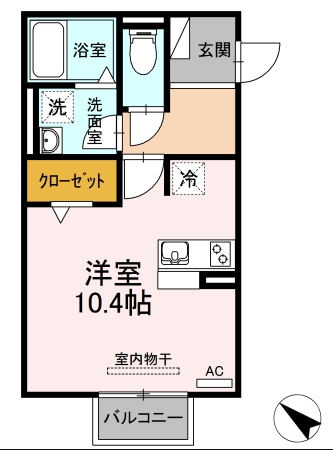 東海市高横須賀町のアパートの間取り