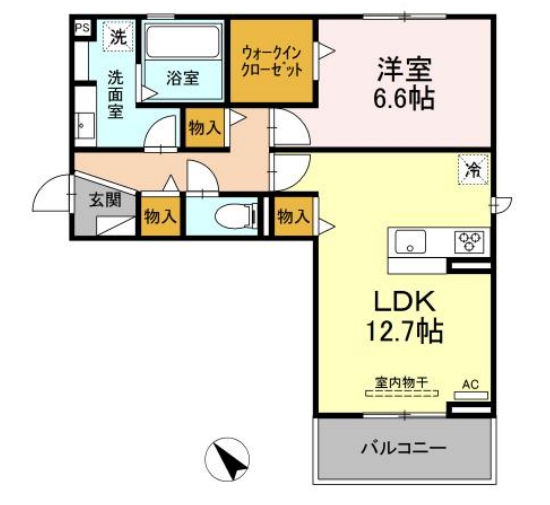 豊明市西川町のアパートの間取り