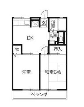 善通寺市櫛梨町のアパートの間取り