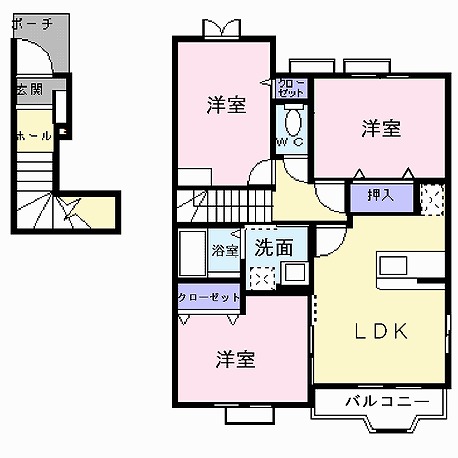 カモミール３Ｂの間取り