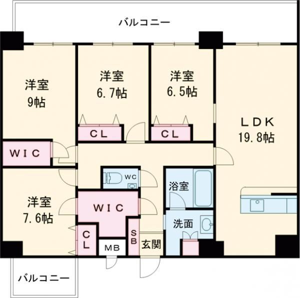 ＭＯＤＥＲＮ　ＰＡＬＡＺＺＯ大名の間取り