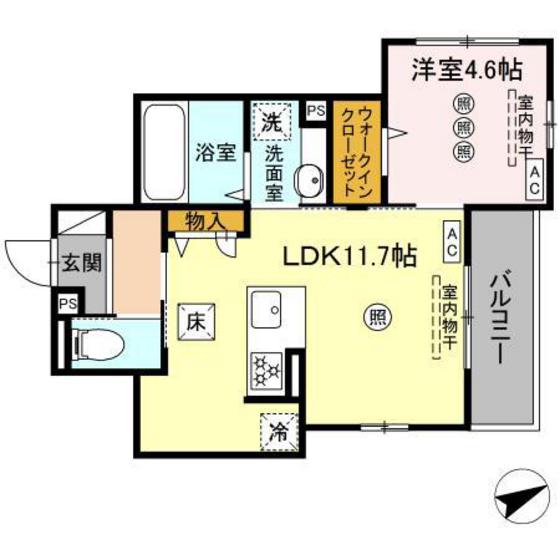 広島市西区三篠町のアパートの間取り