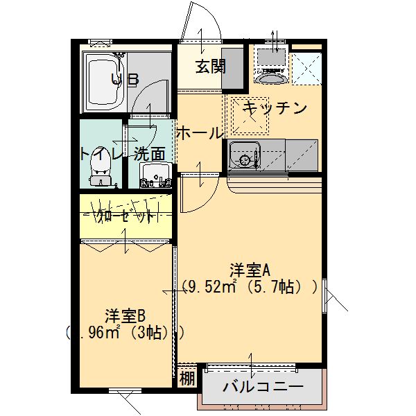 ラ・メゾンドゥロサＡの間取り