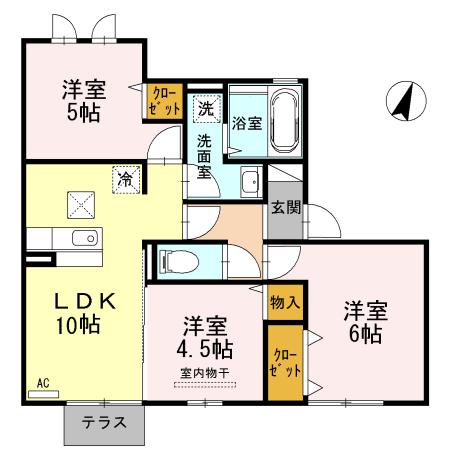 【ボヌール千田 A棟の間取り】