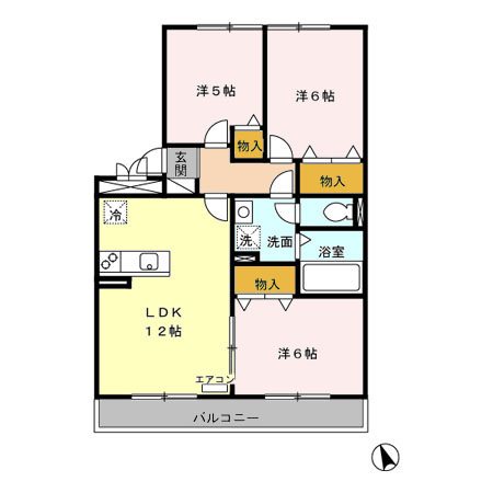 【安曇野市豊科高家のアパートの間取り】