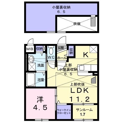 大和高田市大字神楽のアパートの間取り