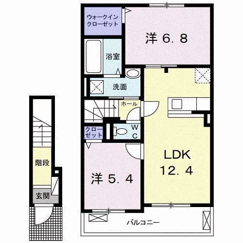 北九州市小倉南区長尾のアパートの間取り