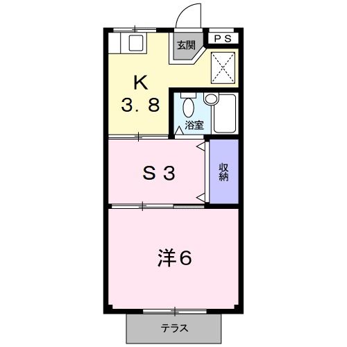 四日市市楠町小倉のアパートの間取り