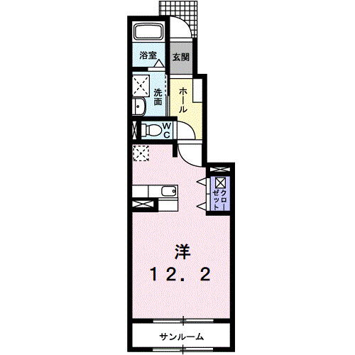 長岡市土合のアパートの間取り