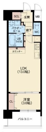 【大阪市福島区海老江のマンションの間取り】