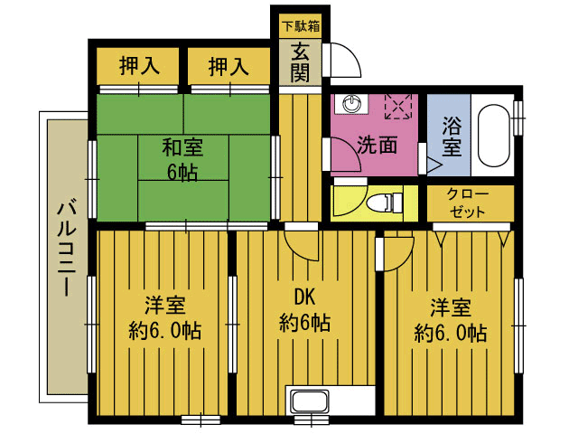 エステ－トふじＢの間取り