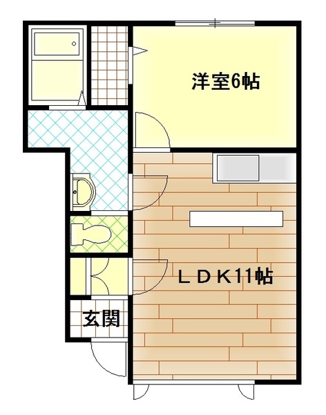 【旭川市八条西のアパートの間取り】