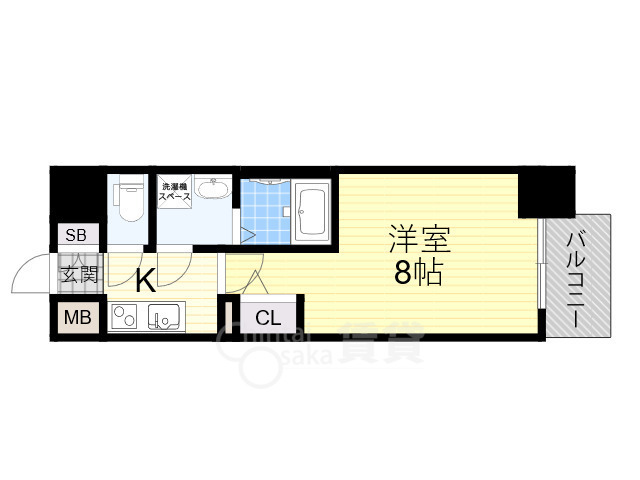 大阪市福島区野田のマンションの間取り