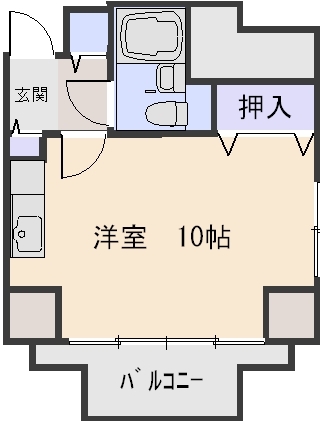 岡山市北区南中央町のマンションの間取り