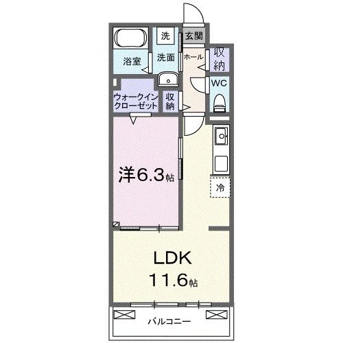 狭山市大字上奥富のアパートの間取り