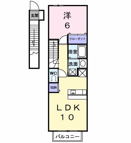 オリエント中島　Ｂの間取り