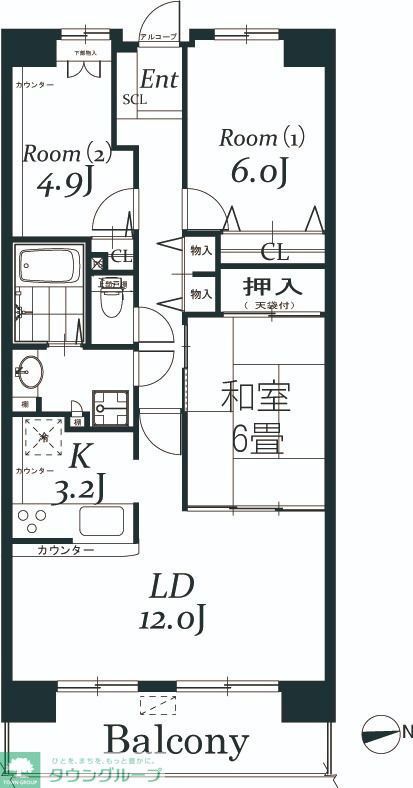 白井市冨士のマンションの間取り