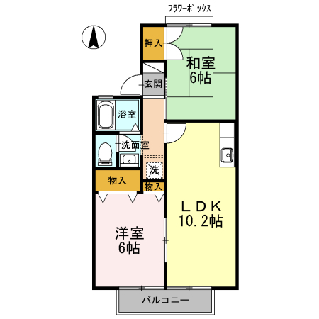 半田市花園町のアパートの間取り