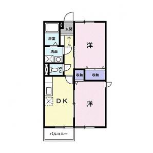 府中市中須町のアパートの間取り