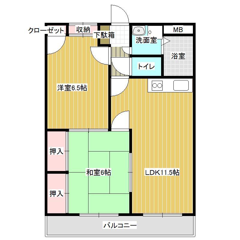 山形市桧町のマンションの間取り