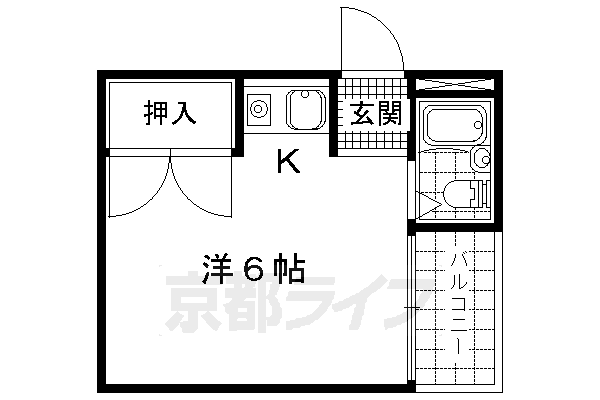 京都市山科区厨子奥苗代元町のマンションの間取り