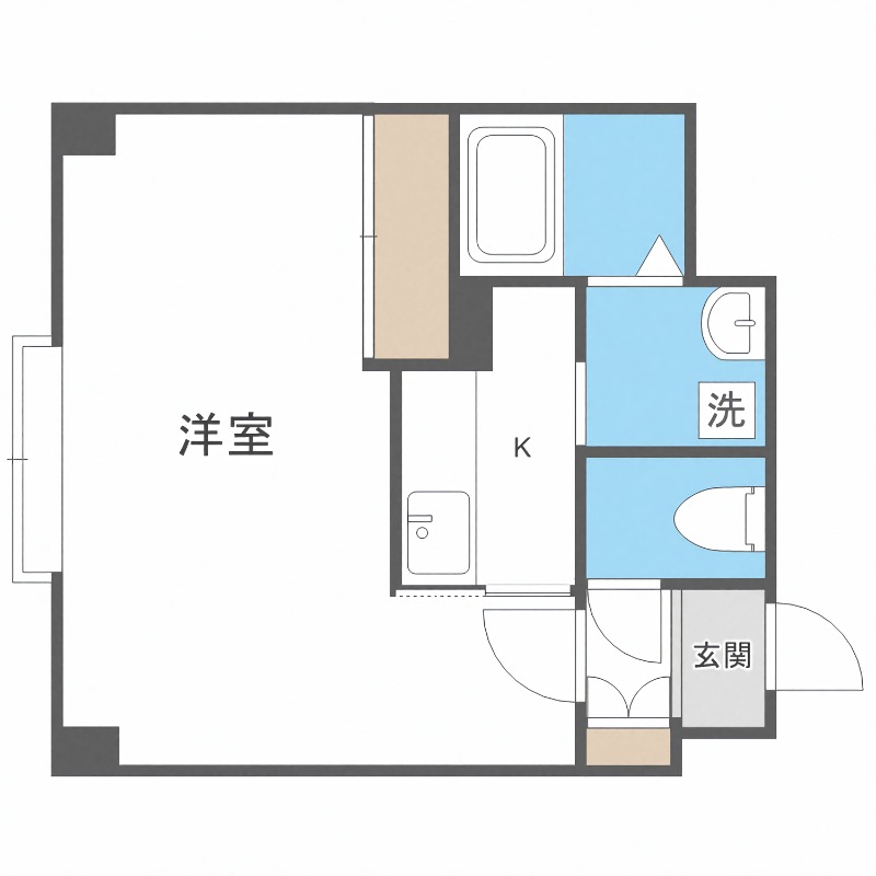 札幌市豊平区旭町のマンションの間取り