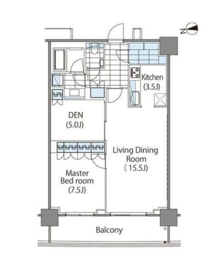 新宿区新宿のマンションの間取り