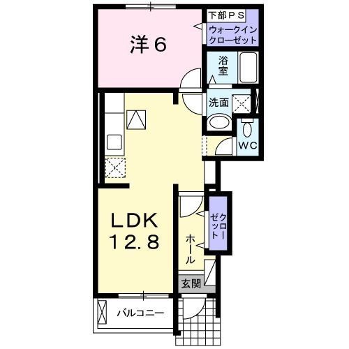 町田市野津田町のアパートの間取り