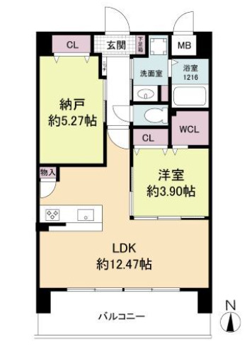 大阪市城東区関目のマンションの間取り