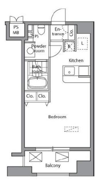 【港区東新橋のマンションの間取り】