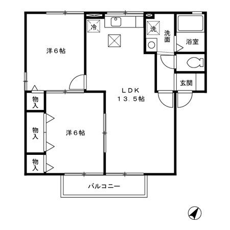 【福岡市南区弥永のアパートの間取り】