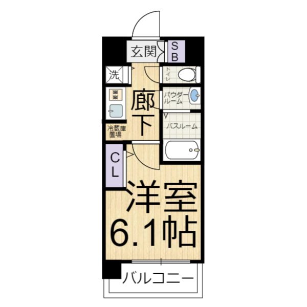 大阪市中央区上町のマンションの間取り