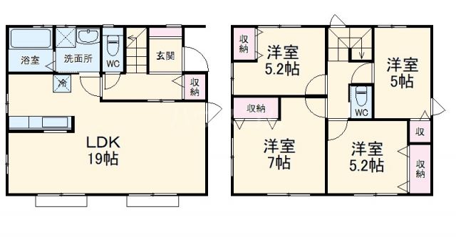 【習志野の家　戸建て賃貸住宅の間取り】