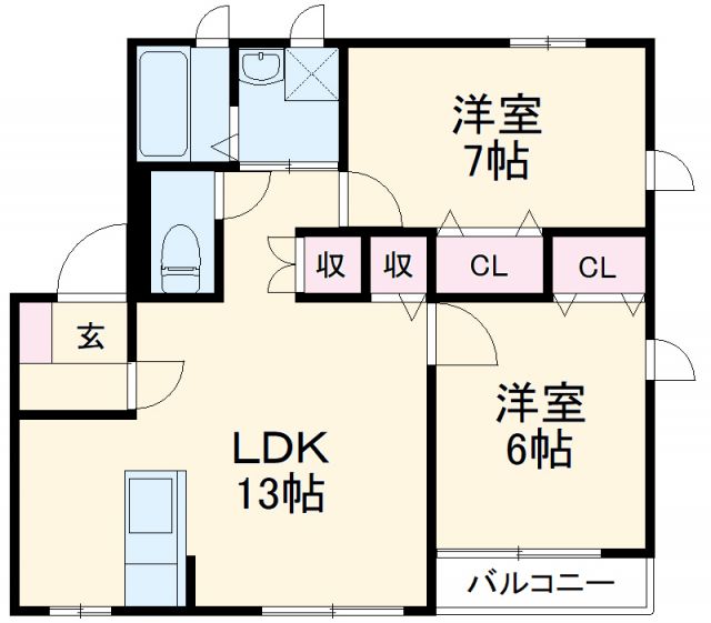 静岡県静岡市清水区押切（マンション）の賃貸物件の間取り