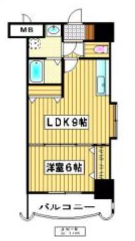 地下鉄箱崎線 呉服町駅 徒歩11分 14階建 築23年の間取り写真
