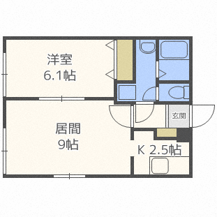 ＪＲ函館本線 白石駅 徒歩5分 4階建 築30年の間取り写真