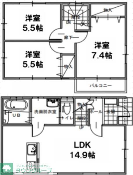 貸家 蓮田市大字黒浜の間取り写真