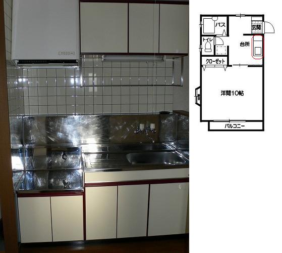 キッチン　室内写真は別部屋です