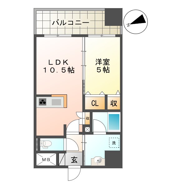 長崎市銅座町のマンションの間取り