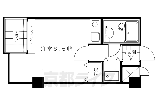 京都市中京区橋本町のマンションの間取り