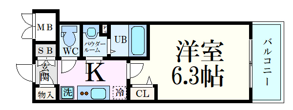 プレサンス難波マジョリティの間取り