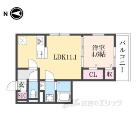 向日市上植野町のアパートの間取り