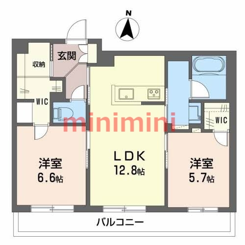 茨木市郡山のマンションの間取り