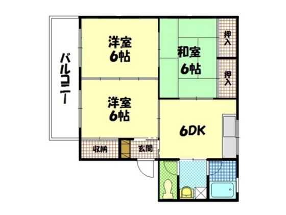 安芸郡府中町大通のアパートの間取り