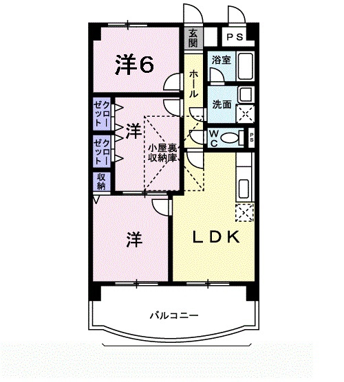 広島市東区福田のマンションの間取り