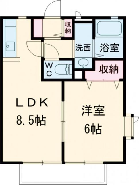 【小山市東城南のアパートの間取り】